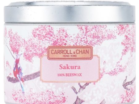 100% Beeswax Tin Candle - Sakura - (8x6) cm Discount