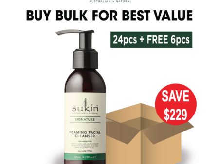 [Bulk Pack] Sukin Foaming Facial Cleanser 125ml (24pcs + FREE 6pcs) on Sale