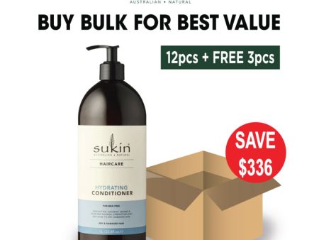 [Bulk Pack] Sukin Hydrating Conditioner 1L (12pcs + FREE 3pcs) Online Sale