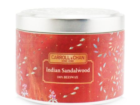 100% Beeswax Tin Candle - Indian Sandalwood - (8x6) cm Online Hot Sale