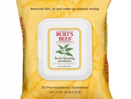 BURT S BEES - Facial Cleansing Towelettes with White Tea Extract - 30 Towelettes For Discount