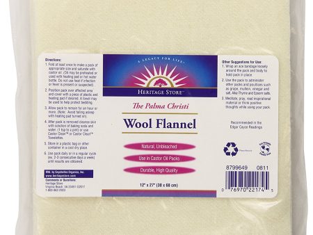 HERITAGE - Castor Oil Wool Flannel Pack - 1 Cloth (12  x 27 ) Sale