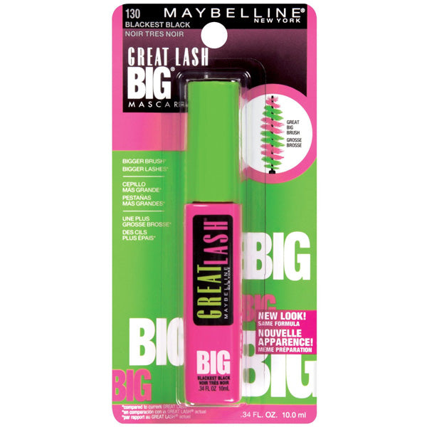 MAYBELLINE - Great Lash Big Washable Mascara 130 Blackest Black - 0.34 fl. oz. (10 ml) For Sale