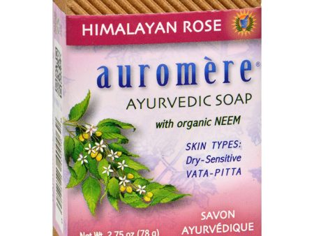 AUROMERE - Himalayan Rose Ayurvedic Bar Soap - 2.75 oz. (78 g) Hot on Sale