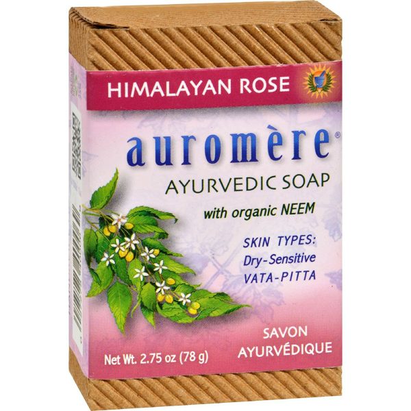 AUROMERE - Himalayan Rose Ayurvedic Bar Soap - 2.75 oz. (78 g) Hot on Sale