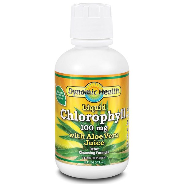 DYNAMIC HEALTH - Chlorophyll 100 mg with Aloe Vera Juice Spearmint - 16 fl. oz. (473 ml) For Sale